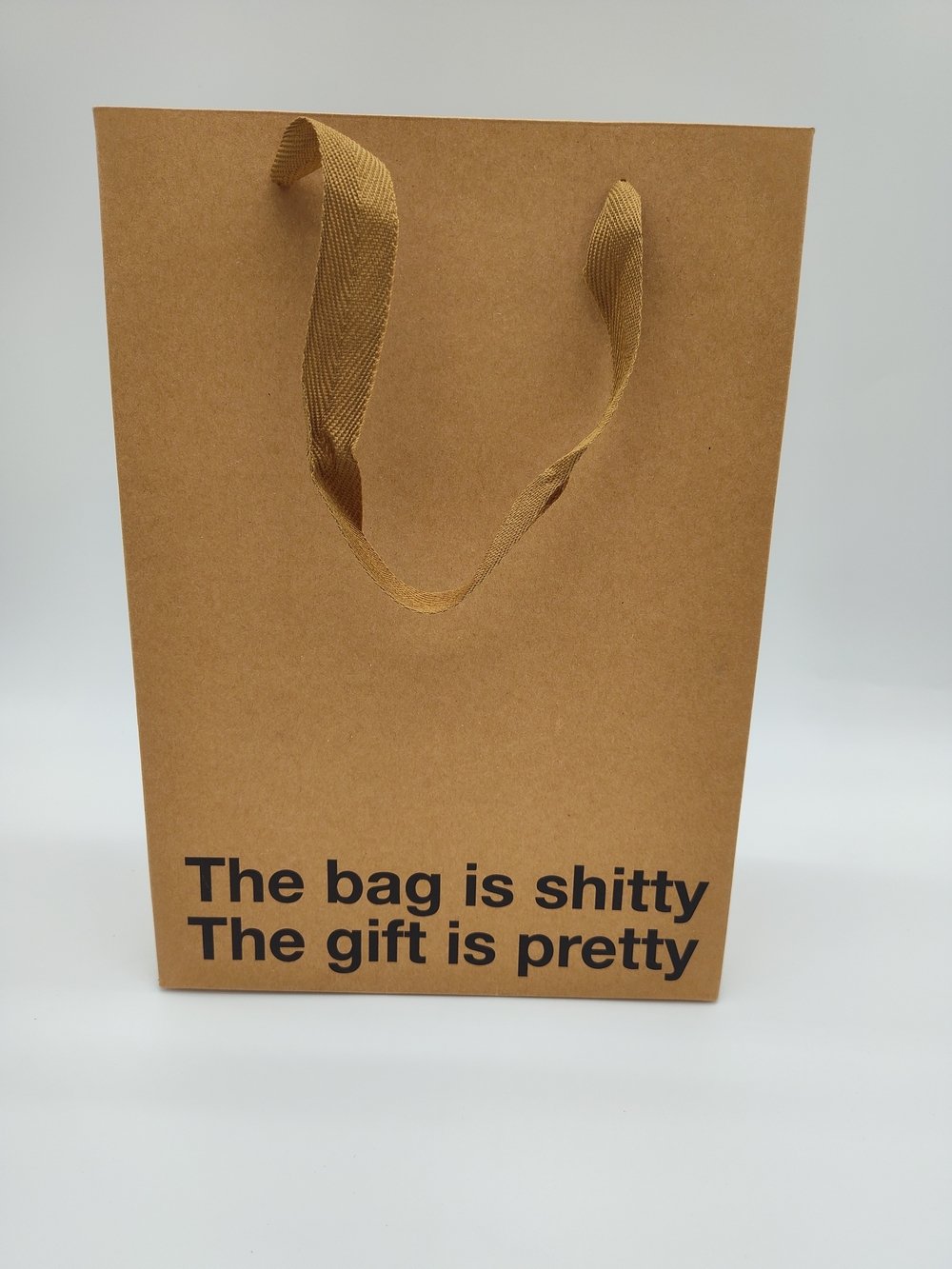 MILK TOAST Funny Gift Bag “The Bag Is Shitty The Gift Is Pretty” Kraft